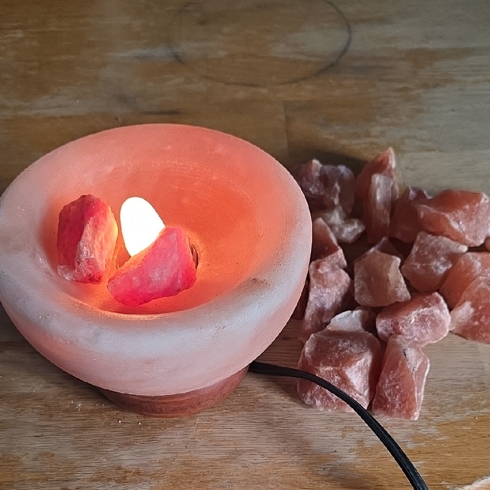 Himalayan Salt Lamp Bowl with Natural Pink Salt Chunks